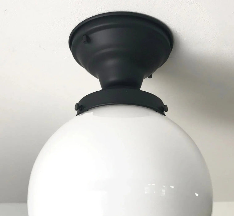 Modern Milk Glass GLOBE Ceiling Light - Sweatfully