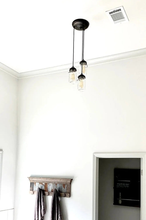 Mason Jar Chandelier Pendant Light Trio - Sweatfully