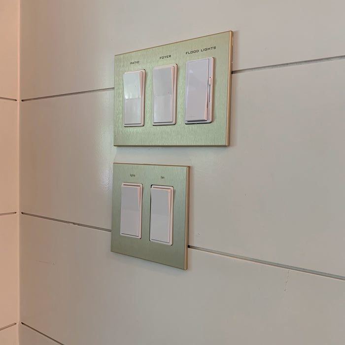 CleanPlate Wall Plate in Midcentury Gold for Rocker Switches - Sweatfully