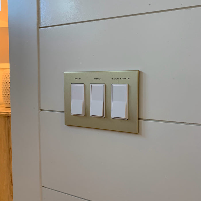 CleanPlate Wall Plate in Midcentury Gold for Rocker Switches - Sweatfully