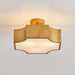 3-Light Vintage Golden LED Semi Flush Mount Light for Entrance, Closet, Kitchen - Sweatfully