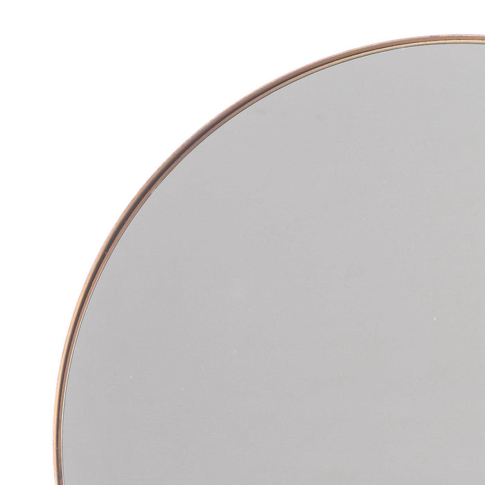Golden Modern Round Framed Wall Mirror - Sweatfully