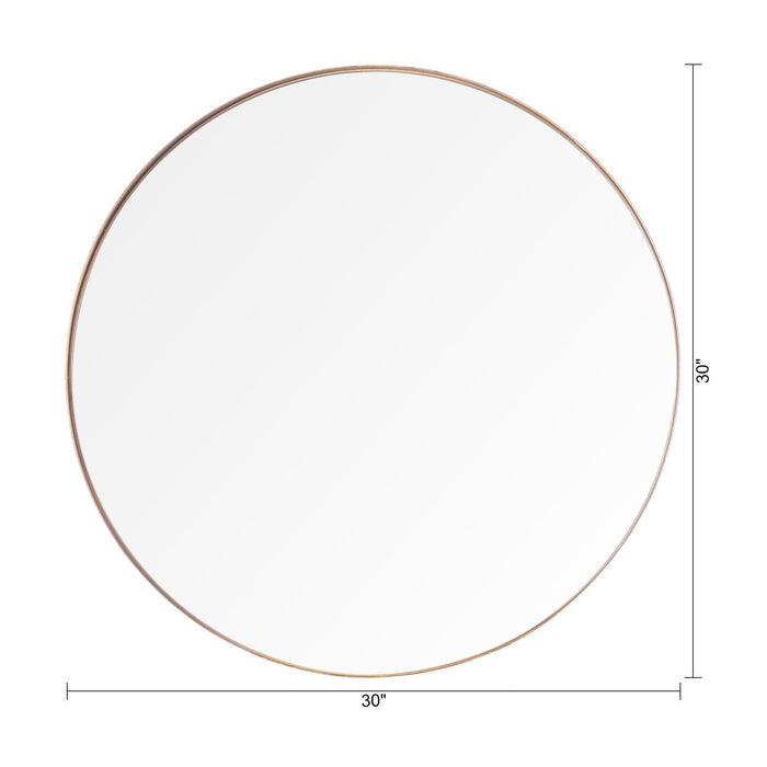 Golden Modern Round Framed Wall Mirror - Sweatfully