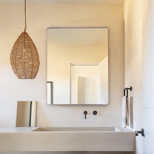 Golden Modern Square Framed Wall Mirror - Sweatfully