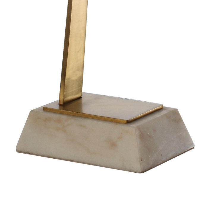 Golden Square Side Table with Marble Base - Sweatfully