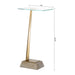 Golden Square Side Table with Marble Base - Sweatfully