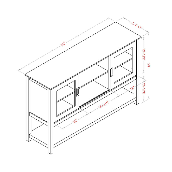 Gray MDF Console Cabinet with Sliding Door - Sweatfully