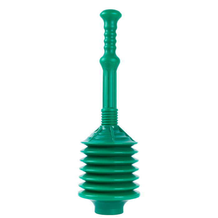 Bellows Accordion Toilet Plunger (Green) - Sweatfully