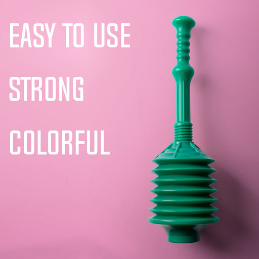 Bellows Accordion Toilet Plunger (Green) - Sweatfully