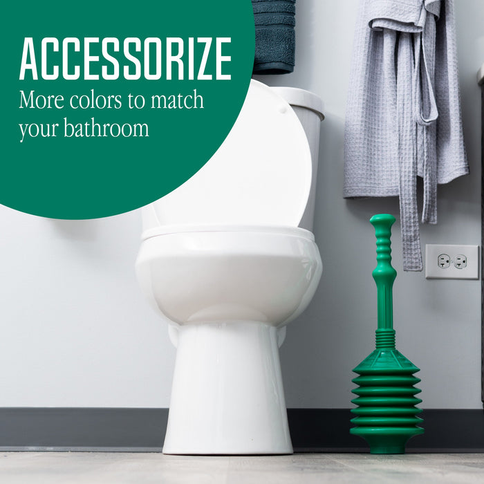 Bellows Accordion Toilet Plunger (Green) - Sweatfully