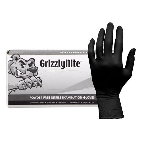 ProWorks® GrizzlyNite® Black Nitrile Powder Free Gloves - Sweatfully