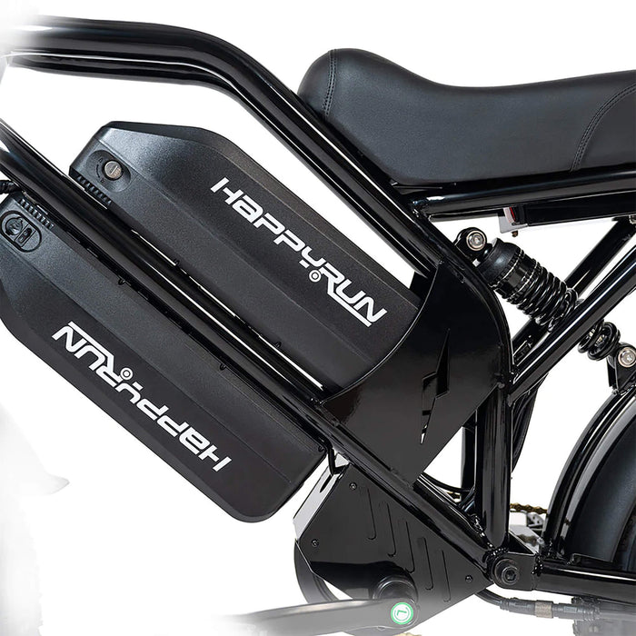 HappyRun G70 Long Distance Dual Battery Electric Fat Tire Cargo Bike, 1000W (SAK81369) - Sweatfully