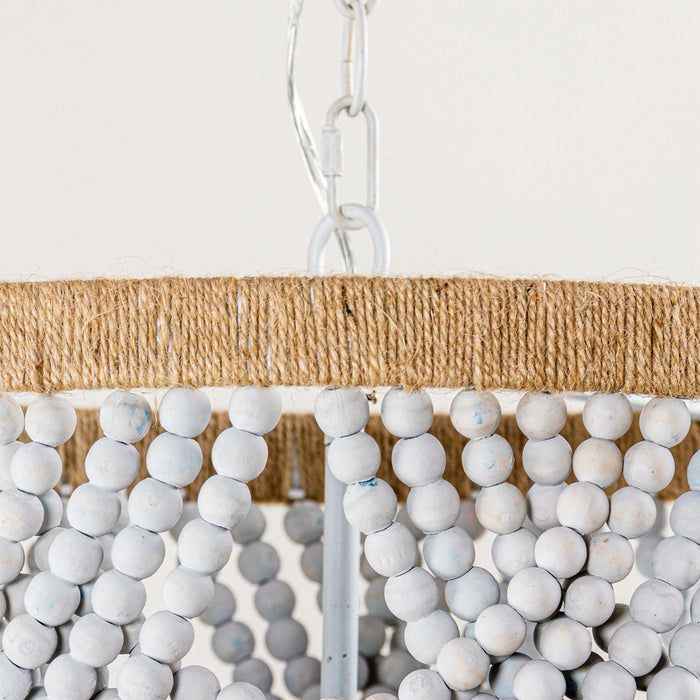 Hatfield 4-Light Bohemia Style Wood Beaded Chandelier - Sweatfully