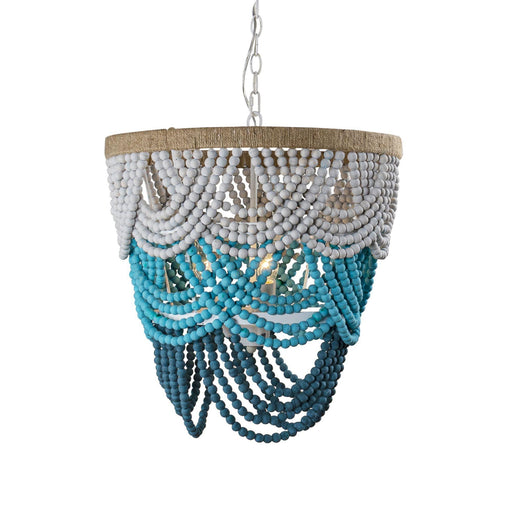 Hatfield 4-Light Bohemia Style Wood Beaded Chandelier - Sweatfully