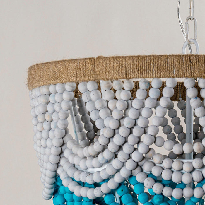 Hatfield 4-Light Bohemia Style Wood Beaded Chandelier - Sweatfully