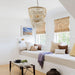 Hatfield 4-Light Bohemia Style Wood Beaded Chandelier - Sweatfully