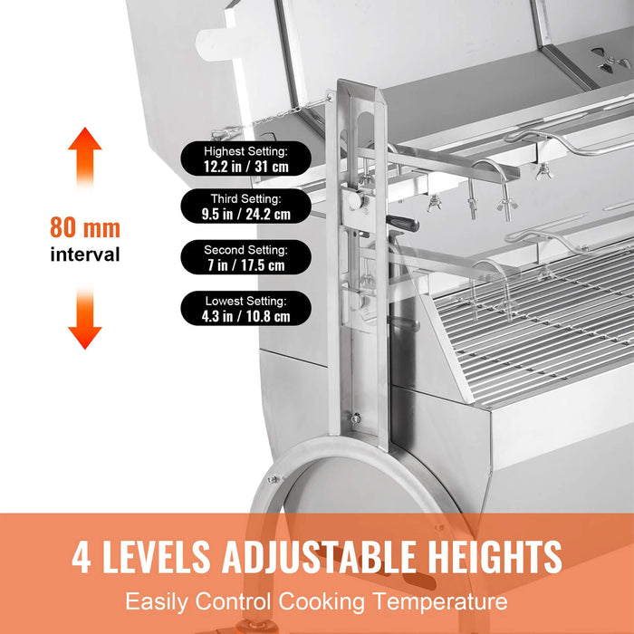 Heavy-Duty 52W Spit Roaster Rotisserie BBQ Grill For Pig, Lamb And Chicken (SAK59286) - Sweatfully