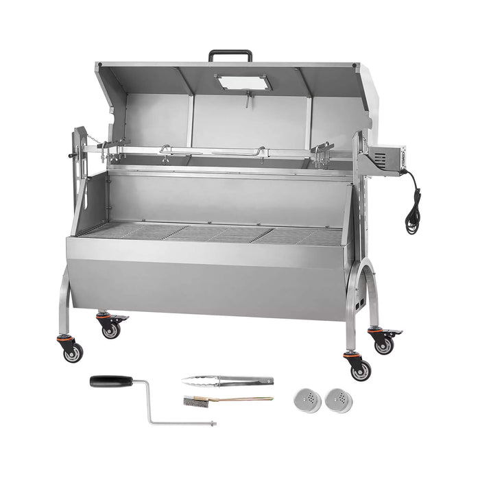 Heavy-Duty 52W Spit Roaster Rotisserie BBQ Grill For Pig, Lamb And Chicken (SAK59286) - Sweatfully