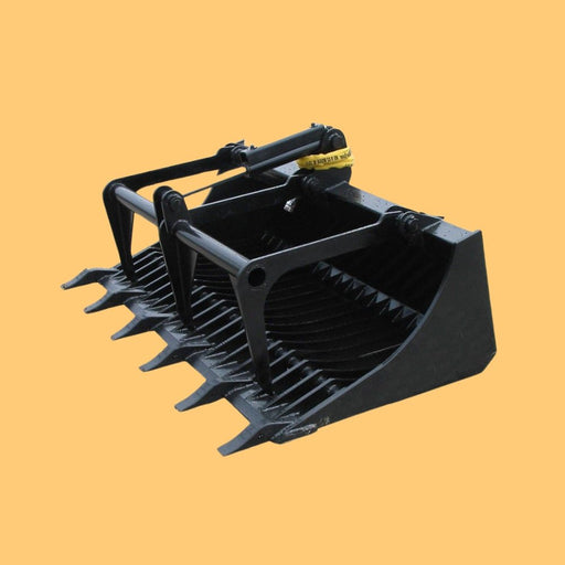 Heavy Duty 66 Inch Rock Grapple Bucket Tractor Attachment With Tongs (92517364) - Sweatfully