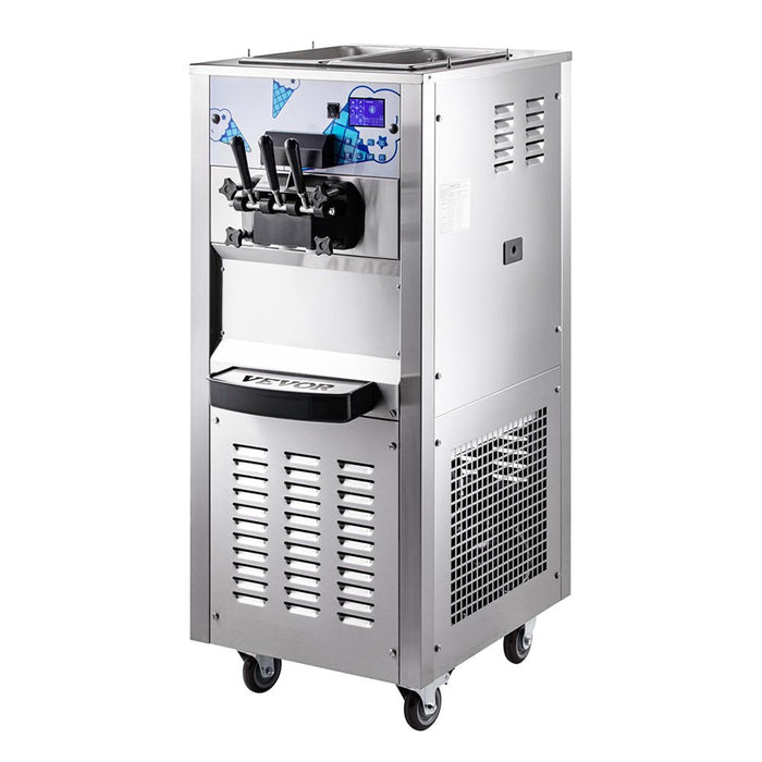 Heavy Duty Commercial Two Hopper Soft Serve Ice Cream Machine With LCD Panel, 2500W (95372618) - Sweatfully