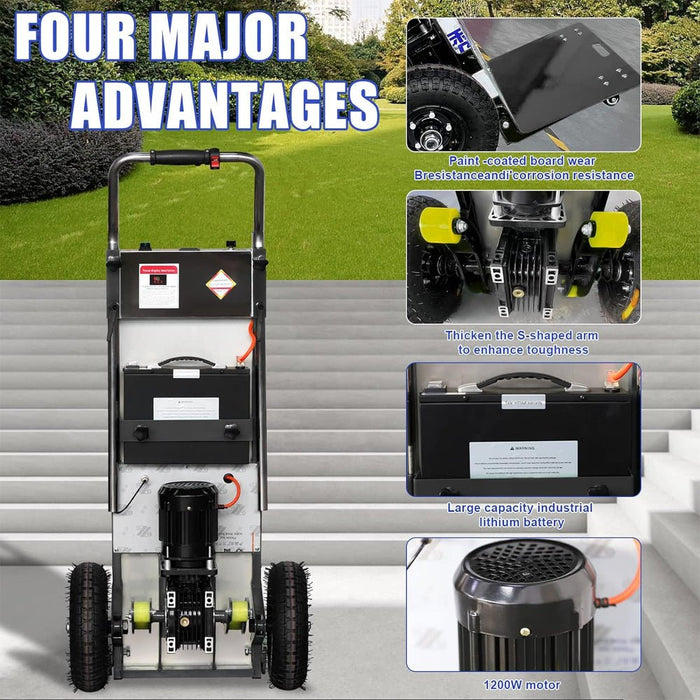 Heavy Duty Electric Motorized Stair Climbing Hand Truck Dolly, 880LBS (SAK72821) - Sweatfully