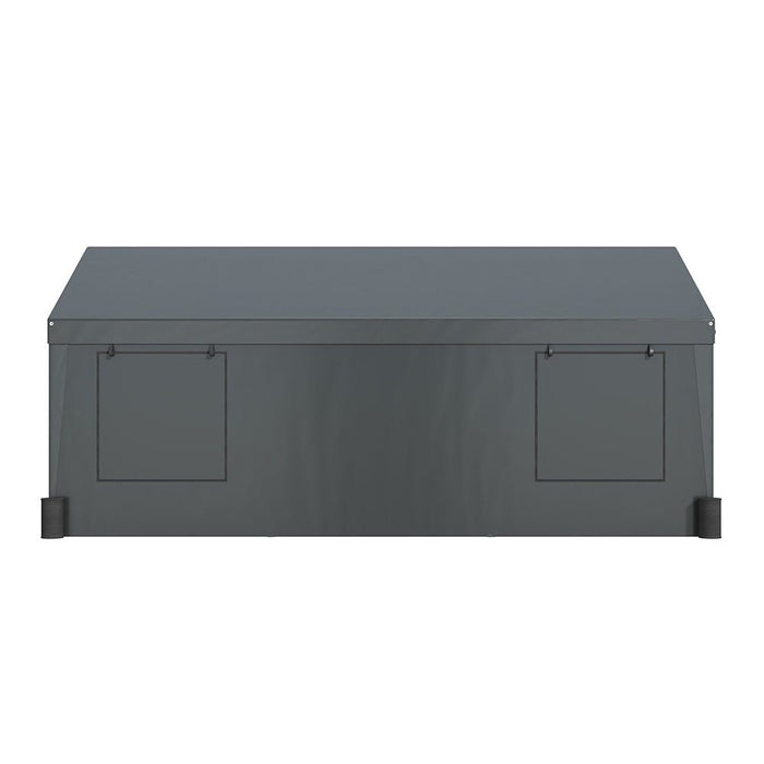 [12x20FT] Heavy Duty Outdoor Premium Garage Tarp Canopy Shelter W/ Removable Sidewalls (SAK94615) - Sweatfully