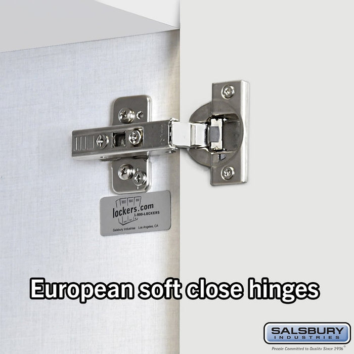 Salsbury 18" Wide Premier Wood Locker - Single Tier - 3 Wide - 6 Feet High - 18" Deep - Arctic White - Resettable Combination Locks - Sweatfully