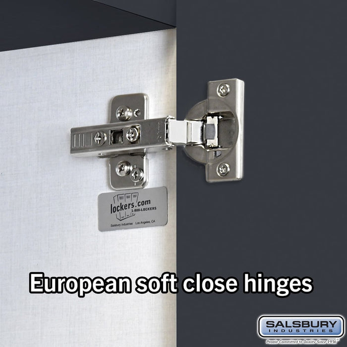 Salsbury 15" Wide Premier Wood Locker - Single Tier - 1 Wide - 6 Feet High - 18" Deep - Carbon Mesh - Resettable Combination Locks - Sweatfully