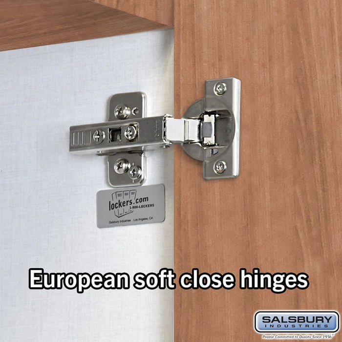 Salsbury 18" Wide Premier Wood Locker - Four Tier - 3 Wide - 6 Feet High - 21" Deep - Red Oak - Electronic Locks - Sweatfully