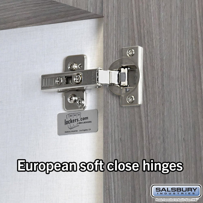 Salsbury 12" Wide Premier Wood Locker - Four Tier - 3 Wide - 6 Feet High - 18" Deep - Skyline Walnut - Resettable Combination Locks - Sweatfully