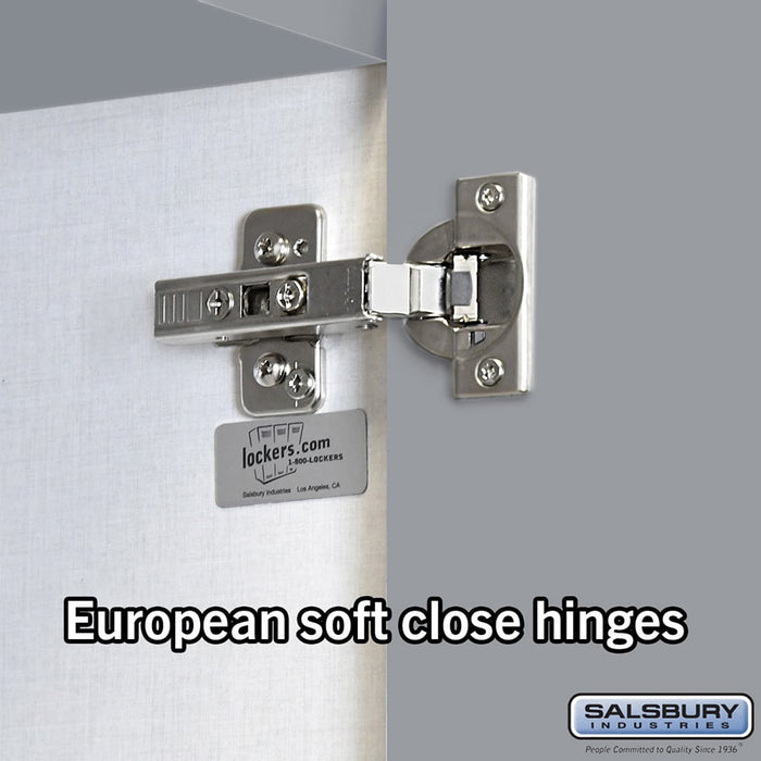 Salsbury 18" Wide Premier Wood Locker - Four Tier - 3 Wide - 6 Feet High - 24" Deep - Winter Fog - Electronic Locks - Sweatfully