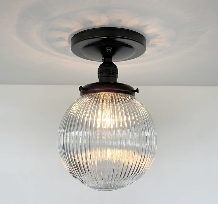 Modern Holophane Glass Ceiling Light - Sweatfully