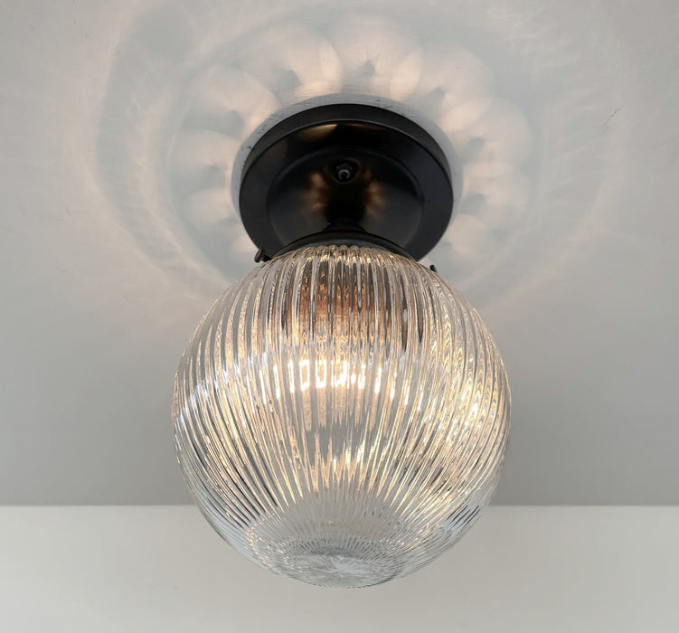 Modern Holophane Glass Ceiling Light - Sweatfully