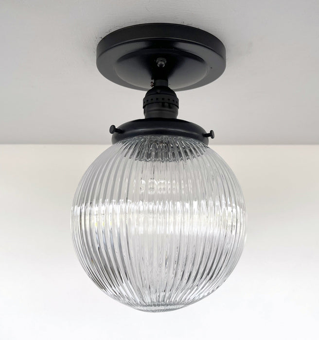 Modern Holophane Glass Ceiling Light - Sweatfully