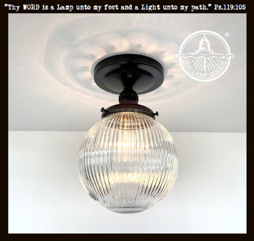 Modern Holophane Glass Ceiling Light - Sweatfully