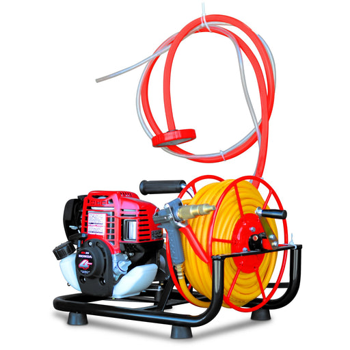 PRE ORDER: 1.6HP Skid Sprayer Barrel Mount Only with Honda GX35 100ft Hose and 500 PSI Pump for Pest Control - Sweatfully