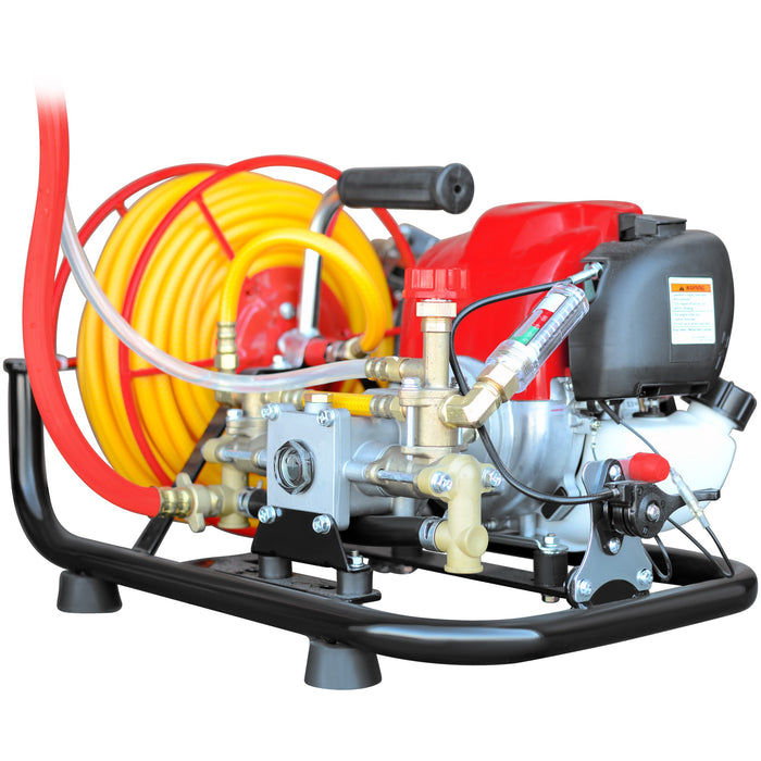 PRE ORDER: 1.6HP Skid Sprayer Barrel Mount Only with Honda GX35 100ft Hose and 500 PSI Pump for Pest Control - Sweatfully