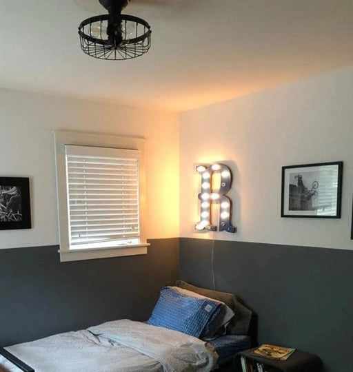 Rustic Industrial Cage Ceiling Light Fixture - Sweatfully