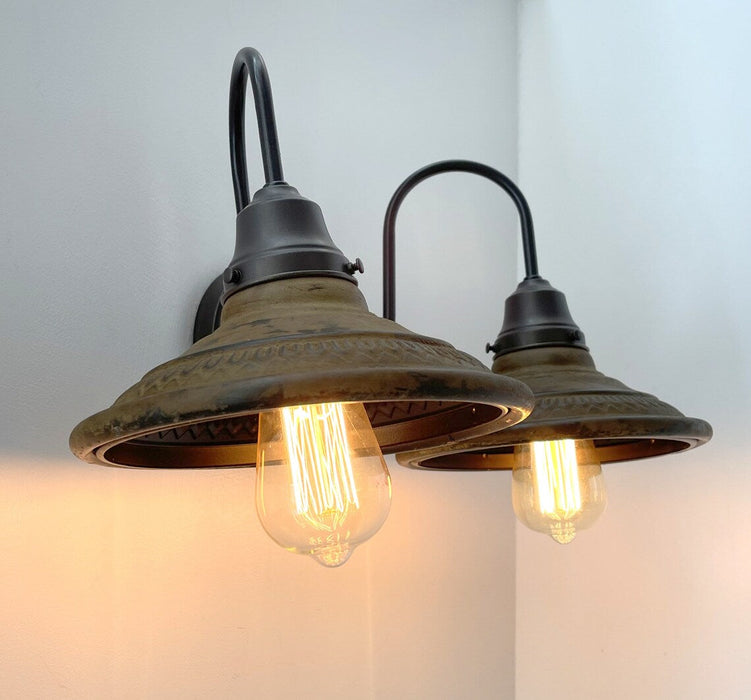 Preorder - DOUBLE Rustic INDUSTRIAL Farmhouse Wall Light Fixture - Sweatfully