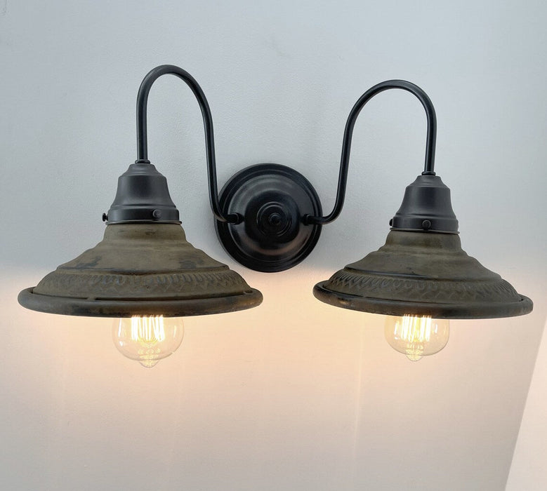 Preorder - DOUBLE Rustic INDUSTRIAL Farmhouse Wall Light Fixture - Sweatfully