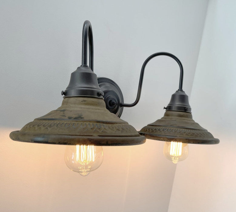 Preorder - DOUBLE Rustic INDUSTRIAL Farmhouse Wall Light Fixture - Sweatfully