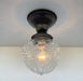 Embossed Flush Mount Globe Antique Ceiling Light Glass - Sweatfully
