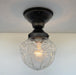 Embossed Flush Mount Globe Antique Ceiling Light Glass - Sweatfully
