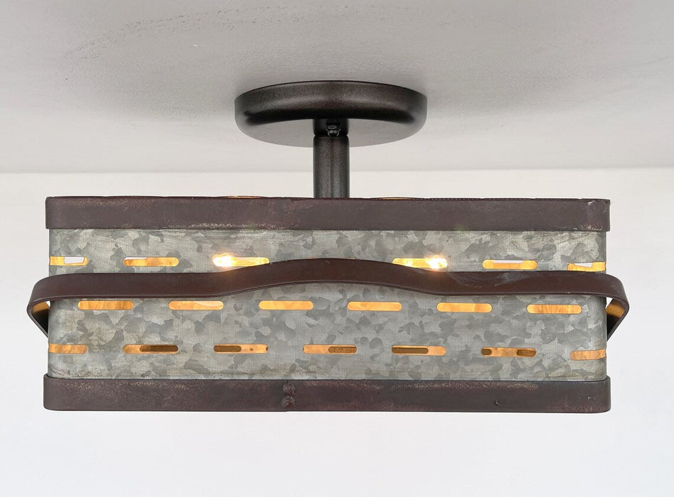 REDIRECT!!!!   Rectangular Rustic Galvanized Ceiling Light Fixture - Sweatfully