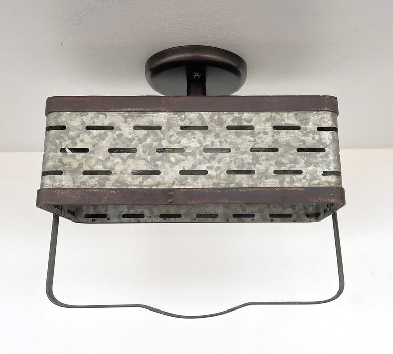 REDIRECT!!!!   Rectangular Rustic Galvanized Ceiling Light Fixture - Sweatfully