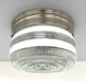 RETRO 1960's Antique DRUM Flush Mount Ceiling Light Brushed Nickel - Sweatfully