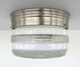 RETRO 1960's Antique DRUM Flush Mount Ceiling Light Brushed Nickel - Sweatfully