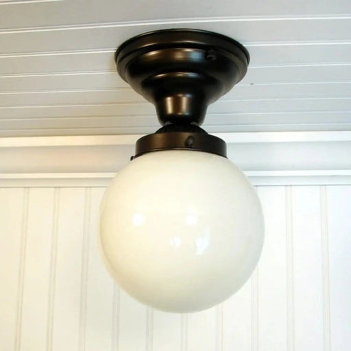 Modern Milk Glass GLOBE Ceiling Light - Sweatfully