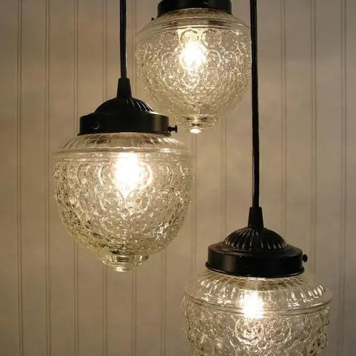 Acorn Glass Pendant Light Chandelier Trio - Sweatfully