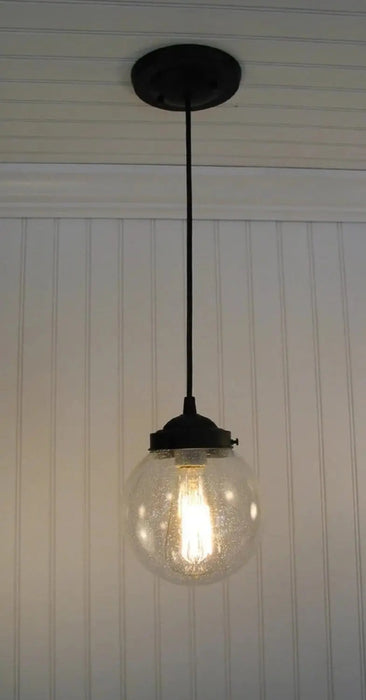 Antique Seeded Glass Pendant Light - Sweatfully